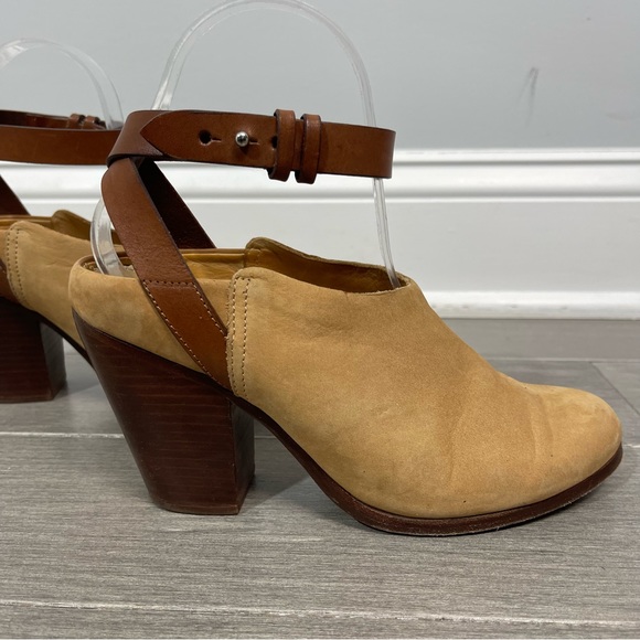 Rag & Bone Kenny Nubuck Ankle Strap Slide Camel 37 7 Boho Western Southwestern - Picture 5 of 16